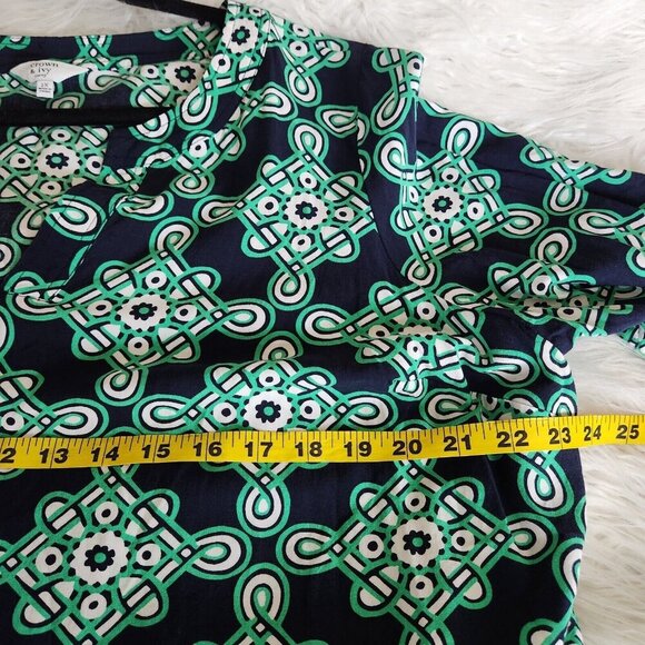 Crown & Ivy Blouse Womens 2X Pullover XXL Boho Top Bell Sleeves Blue/Green Beach - Picture 5 of 11